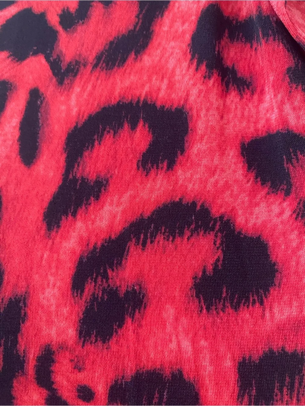 Michael Kors Red Leopard Print Chain Neck Sheath Dress Long Sleeve Sz S